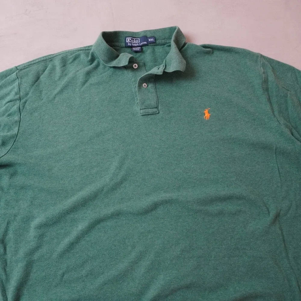 Polo Ralph Lauren Shirt XXL Mens Green Heather Short Sleeve Pony Logo Pique Polo